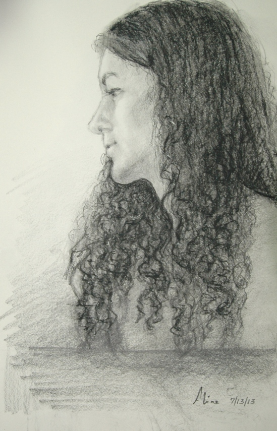 Margaret, profile, in graphite