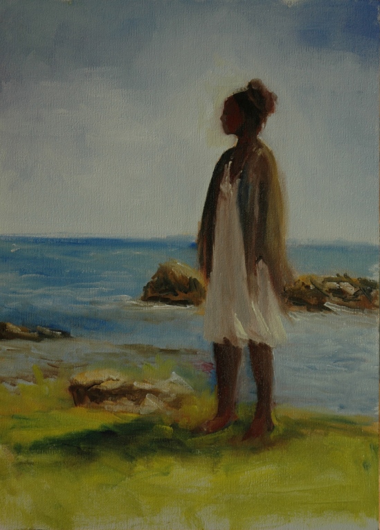 Grace, standing at edge