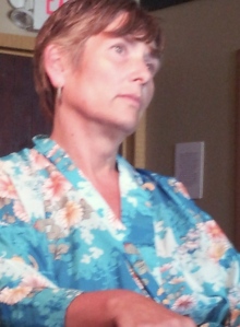 Nancy in the blue kimono